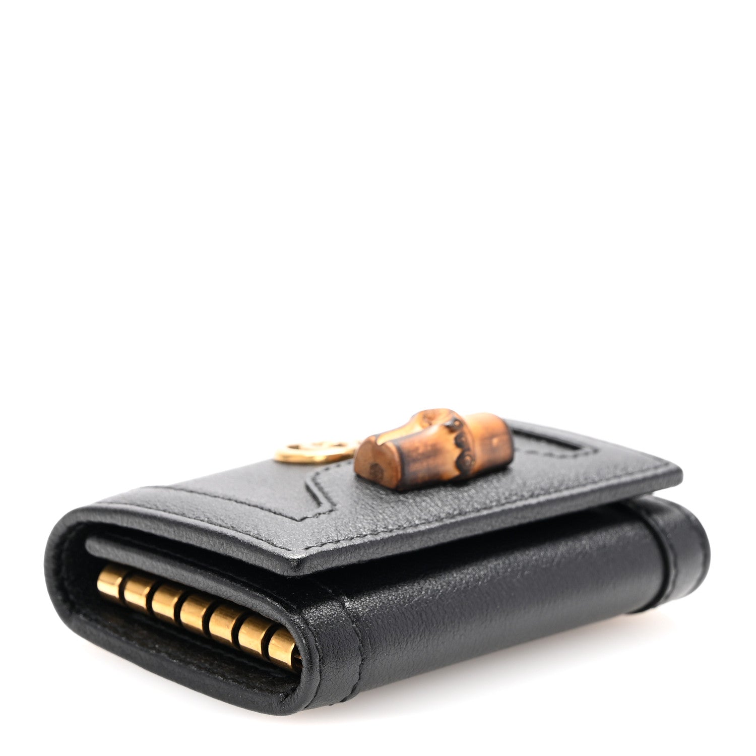 Gucci Wonka Grain Calfskin Diana 6 Key Holder Case Black 4 of 9