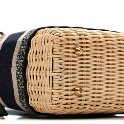 Christian Dior Wicker Oblique Mini Lady Dior Bag Blue 8 of 12