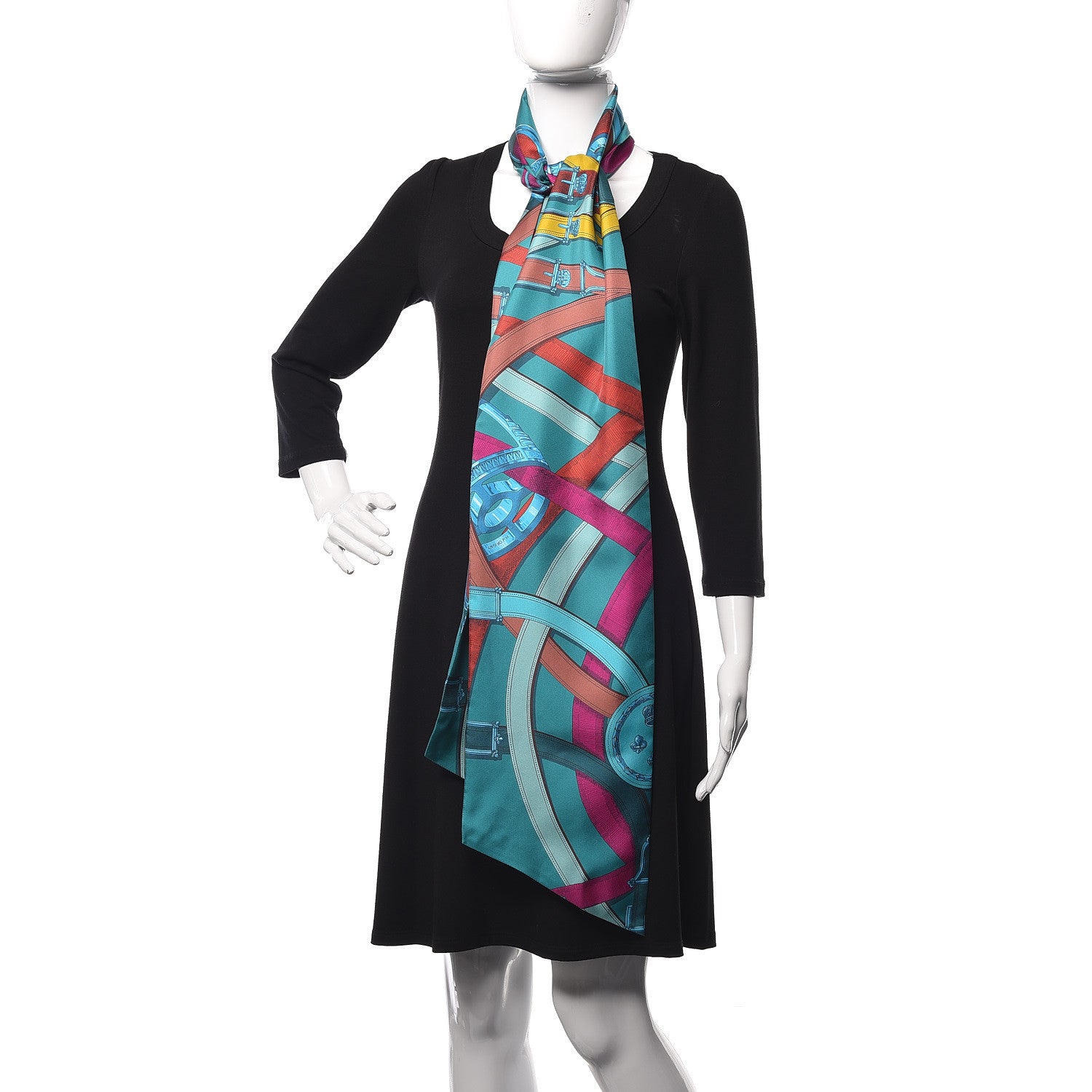 Hermes Silk Cavalcadour Maxi Twilly Canard Fuchsia Brique 2 of 7