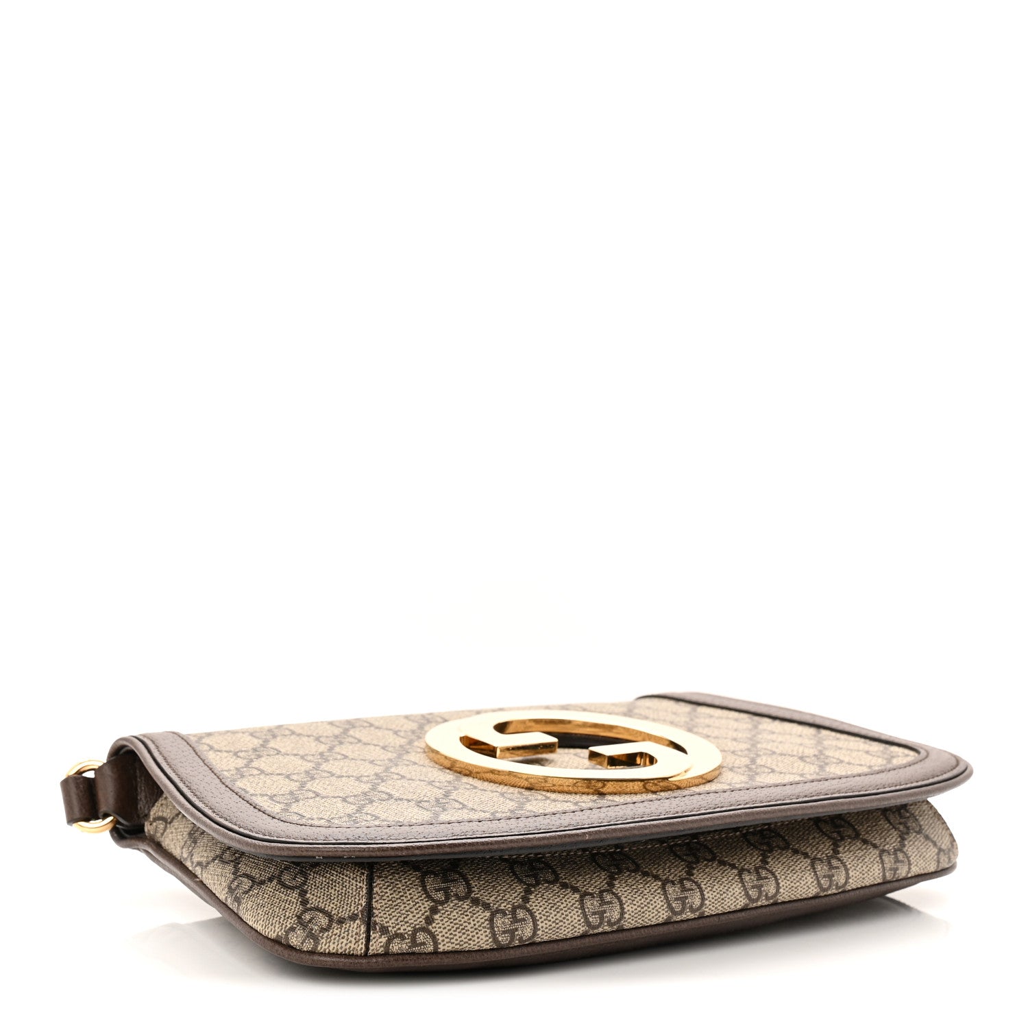 Gucci GG Supreme Monogram Textured Dollar Calfskin Blondie Chain Shoulder Flap Bag Beige Ebony New Acero 4 of 10