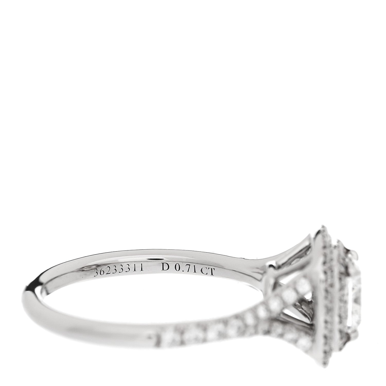 Tiffany Platinum Diamond .71ct Soleste Cushion Cut Double Halo Engagement Ring 48 4.5 6 of 7