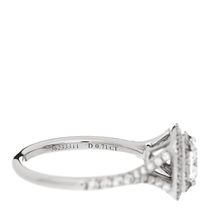 Tiffany Platinum Diamond .71ct Soleste Cushion Cut Double Halo Engagement Ring 48 4.5 6 of 7