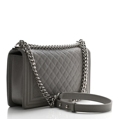 Chanel Caviar Quilted New Medium Boy Flap Grey 3 of 11