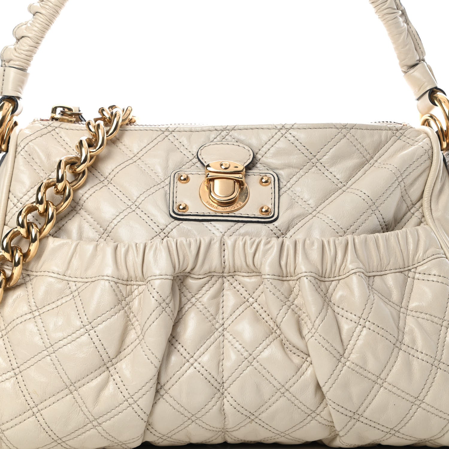 Marc Jacobs Calfskin Quilted Julianne Shoulder Bag Milk 8 of 14