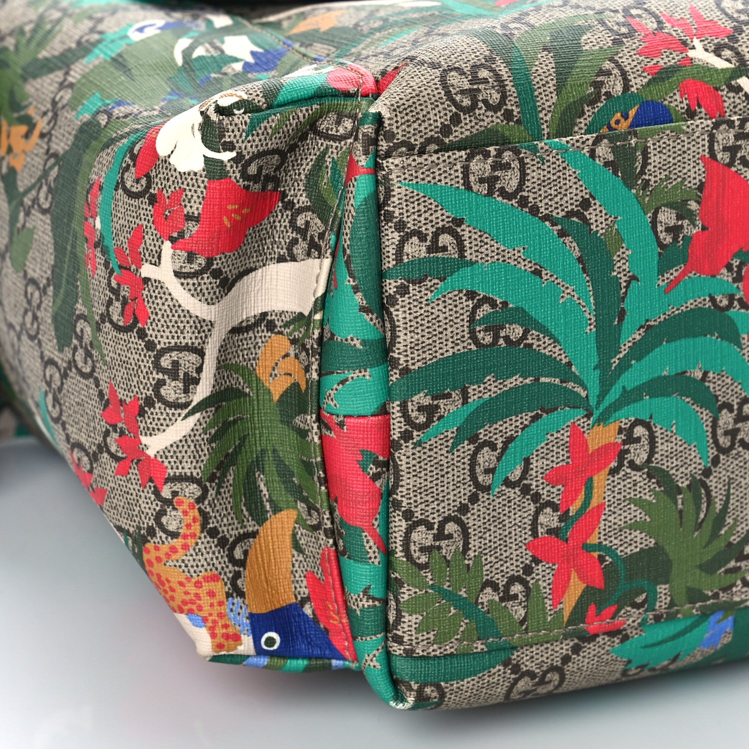 Gucci GG Supreme Monogram Jungle Diaper Bag Green 8 of 9