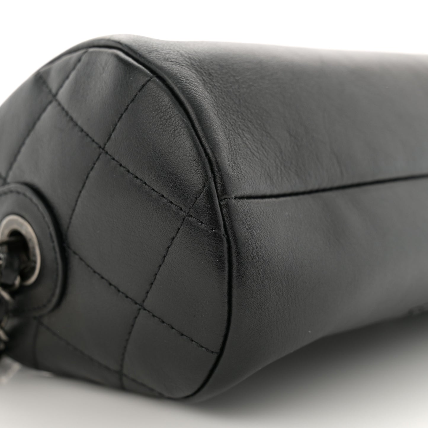 Calfskin Chain 20s Signature Bowling Bag Black