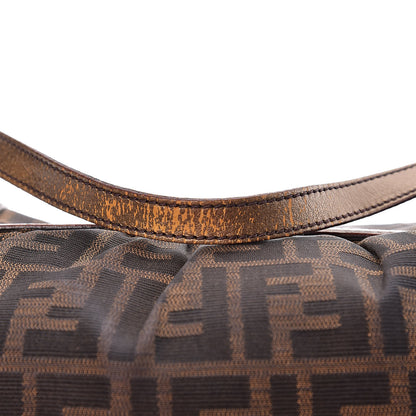 Fendi Zucca Laminated Vachetta Small Chef Shoulder Bag Tobacco Bronzo 18 of 18