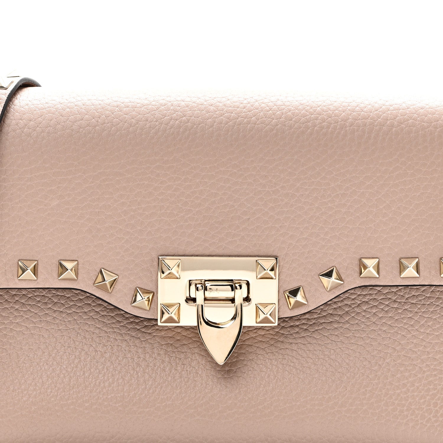 Valentino Garavani Pebbled Calfskin Medium Rockstud Flip Lock Crossbody Bag Poudre 7 of 10