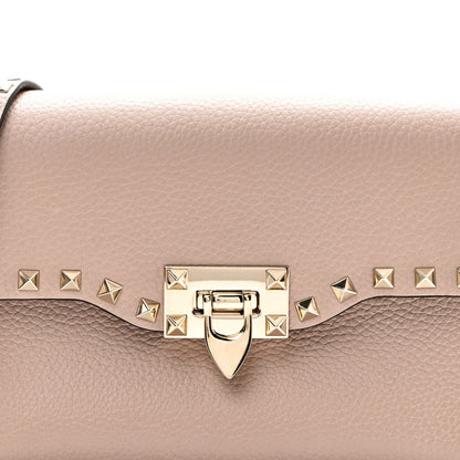 Valentino Garavani Pebbled Calfskin Medium Rockstud Flip Lock Crossbody Bag Poudre 7 of 10