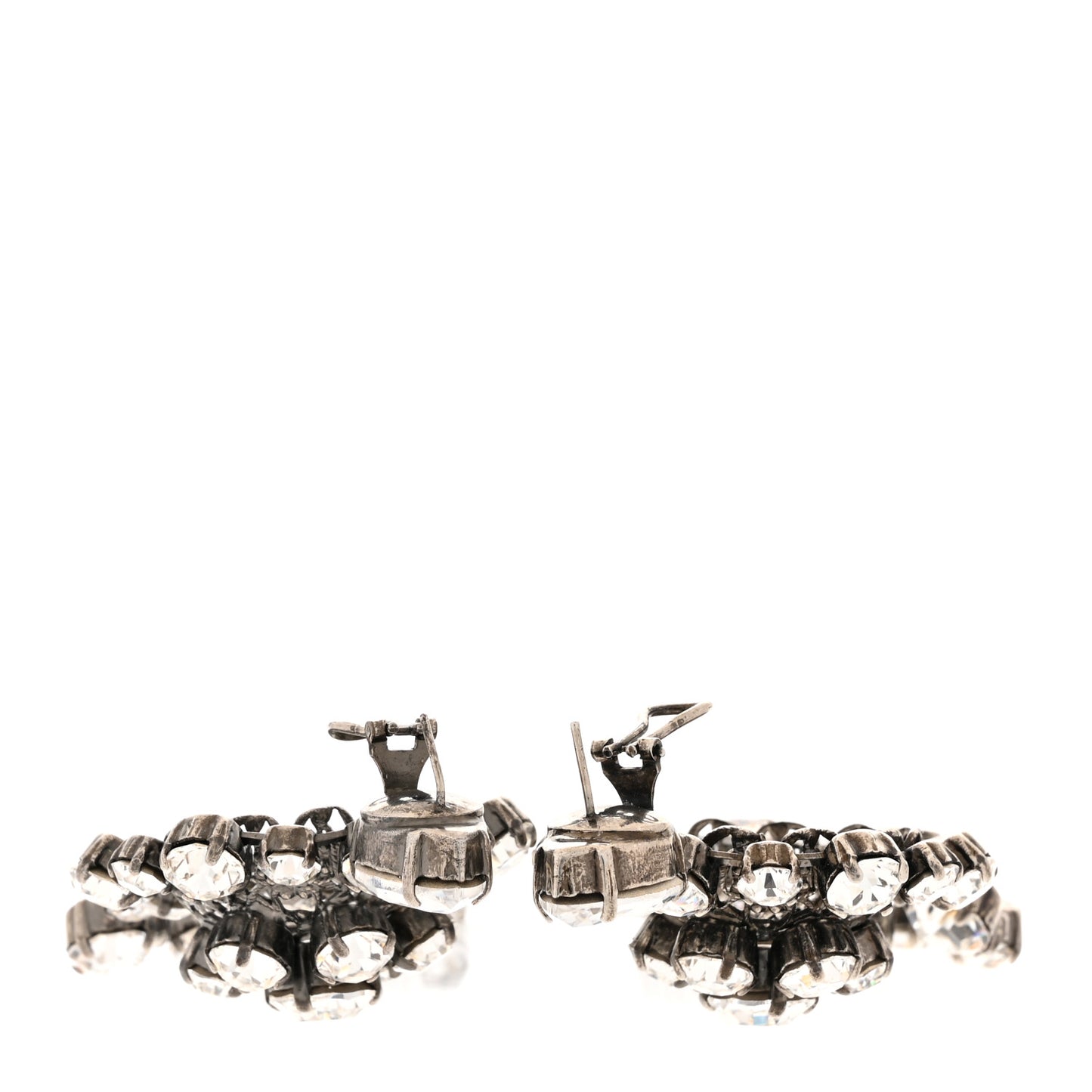 Metal Crystal Drop Earrings