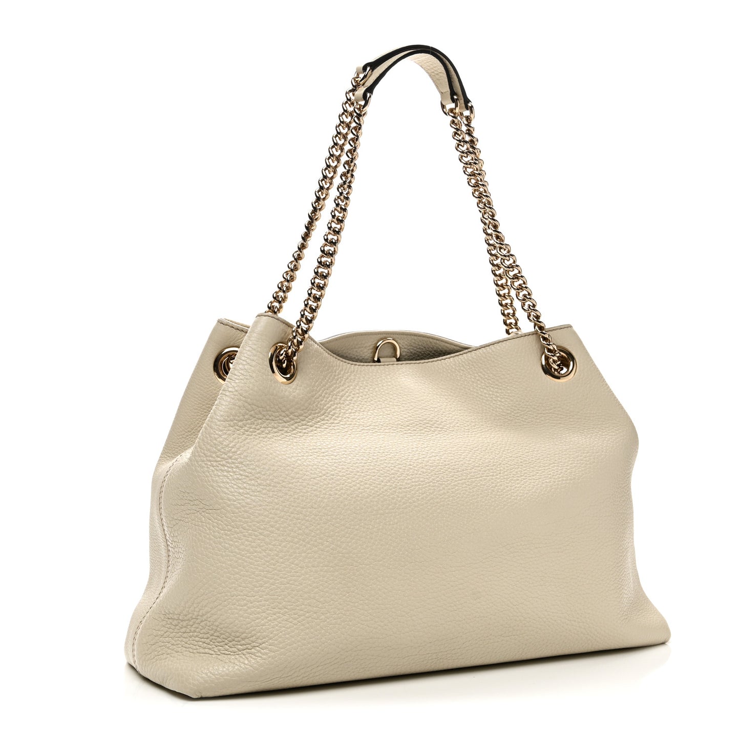 Pebbled Calfskin Medium Soho Chain Shoulder Bag  Off White