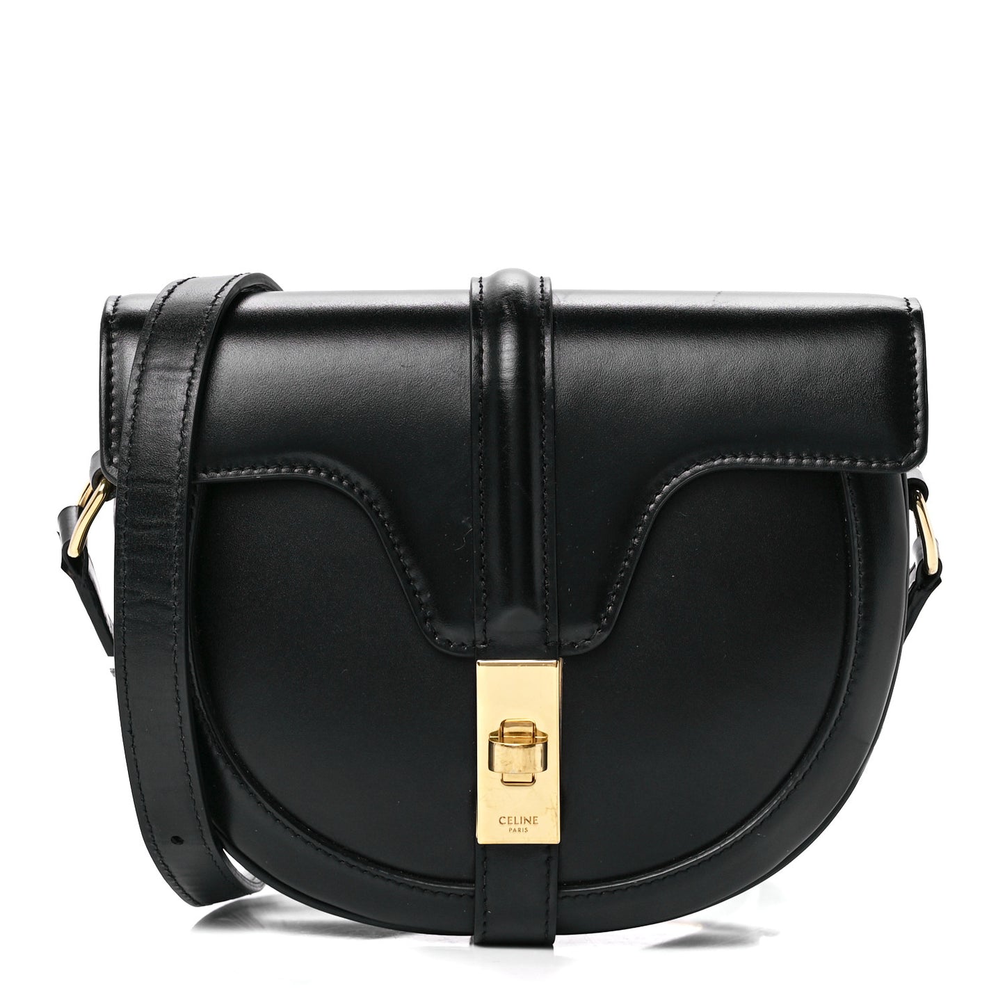 Satinated Calfskin Besace Small 16 Black