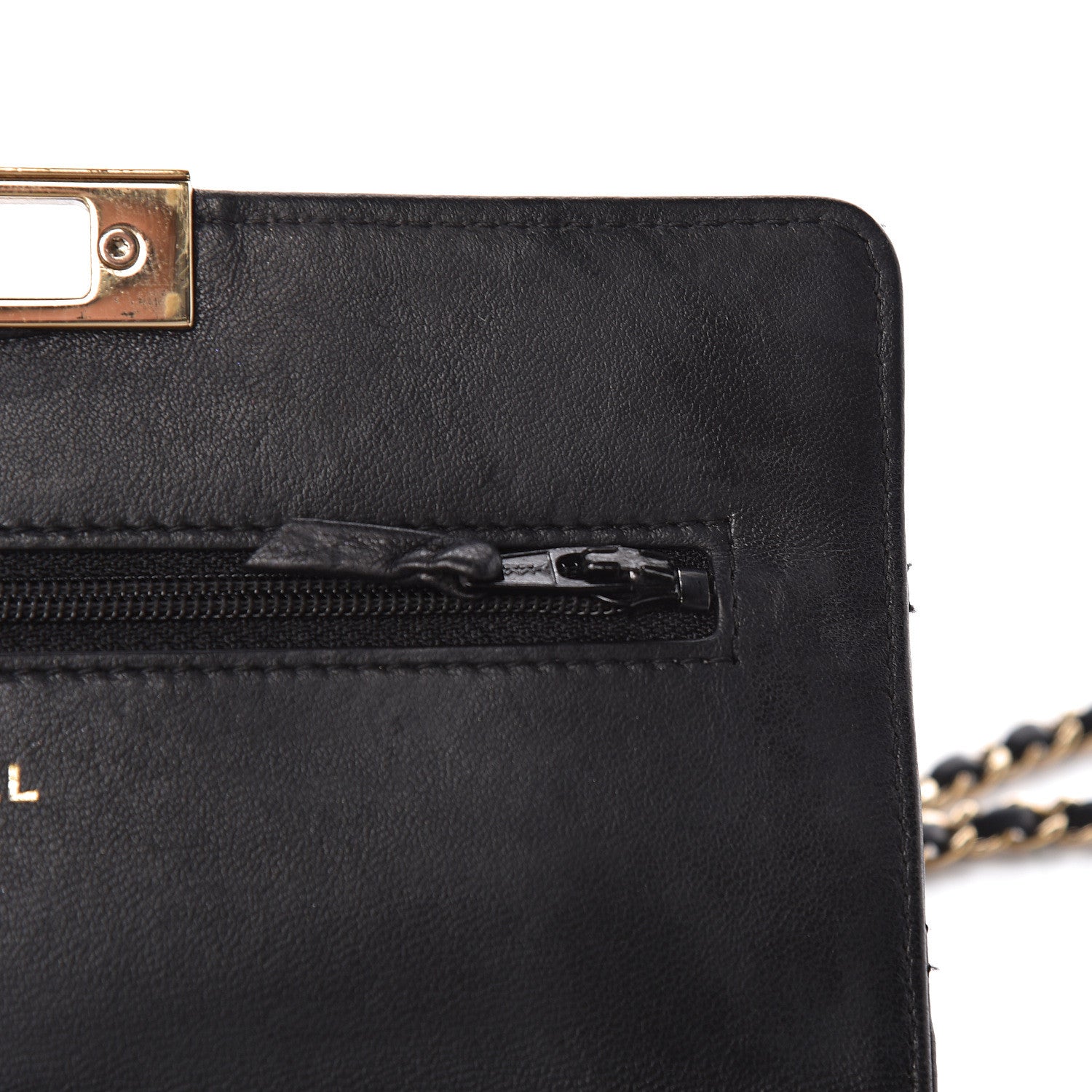 Chanel Lambskin Quilted Golden Class Wallet on Chain WOC Black 34 of 39
