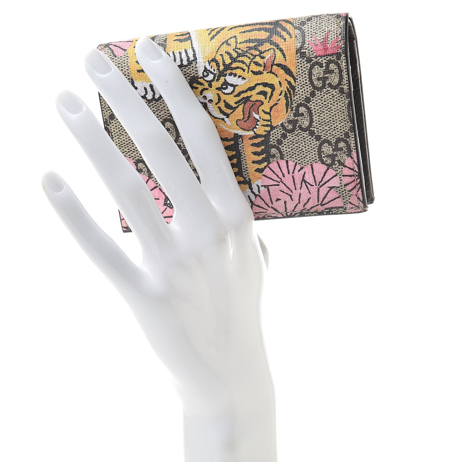 Gucci GG Supreme Monogram Bengal Card Case Beige Pink 2 of 8