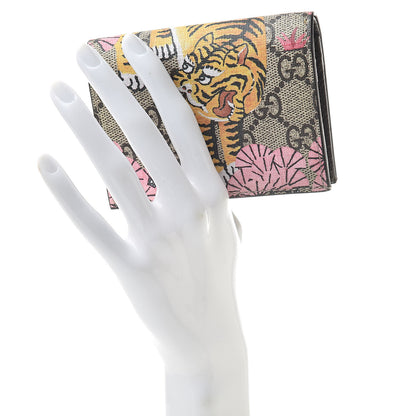 Gucci GG Supreme Monogram Bengal Card Case Beige Pink 2 of 8