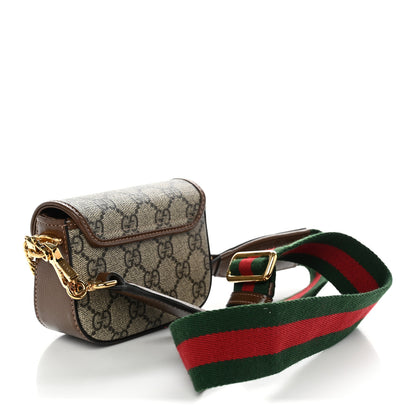 Gucci GG Supreme Monogram Azalea Calfskin Web Horsebit 1955 Wallet On Strap Beige Ebony Brown Sugar 2 of 10