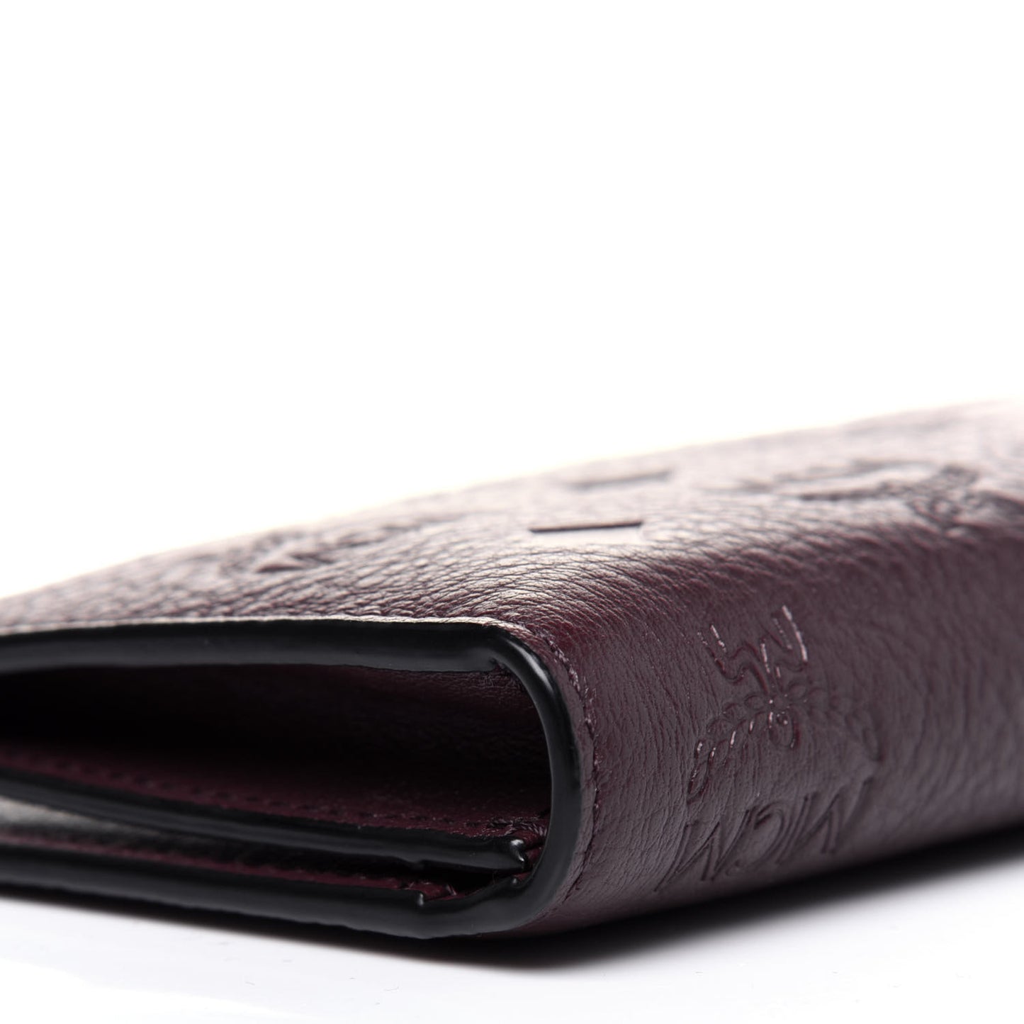 Calfskin Signature Monogram Klara Two Fold Wallet Rustic Brown