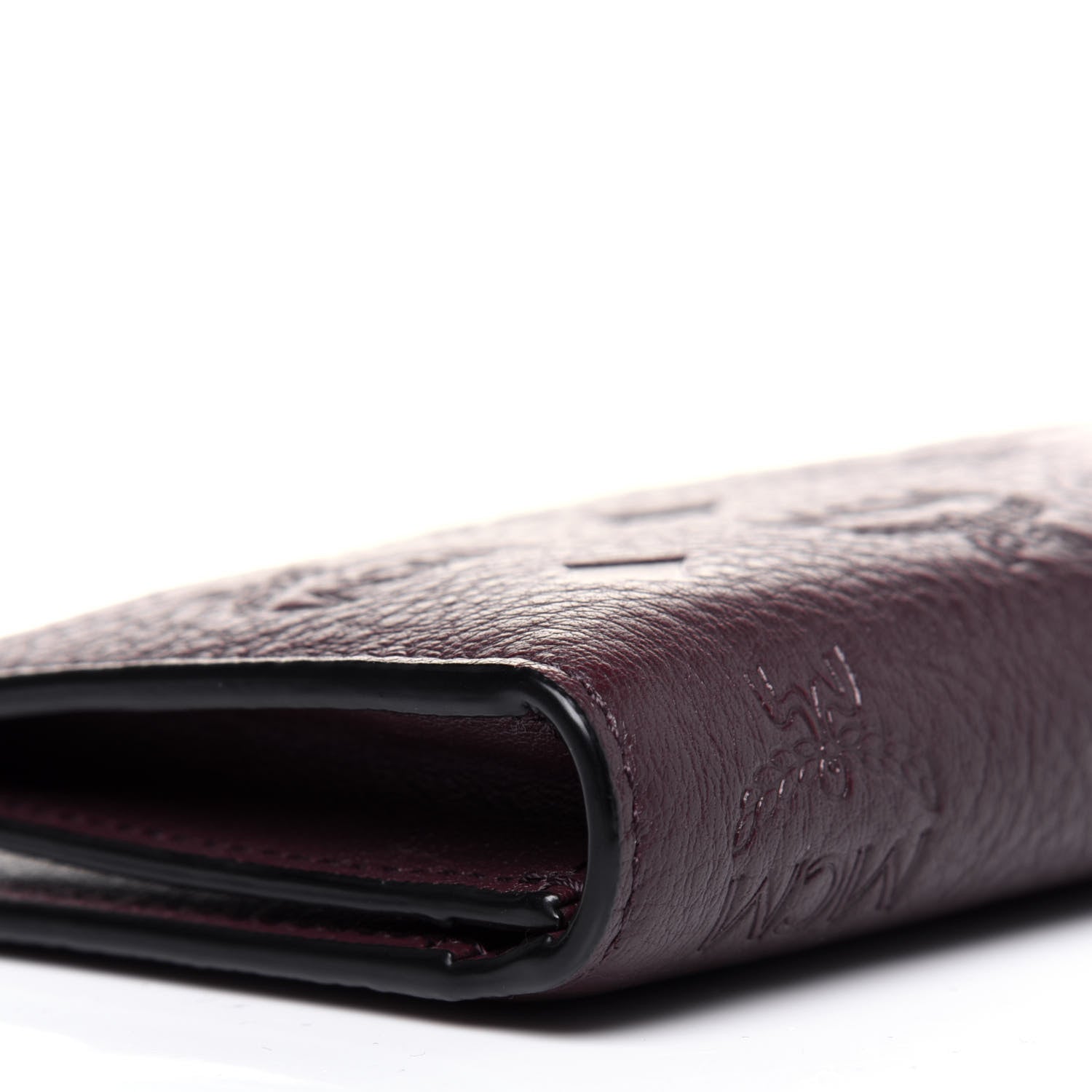 MCM Calfskin Signature Monogram Klara Two Fold Wallet Rustic Brown 11 of 13