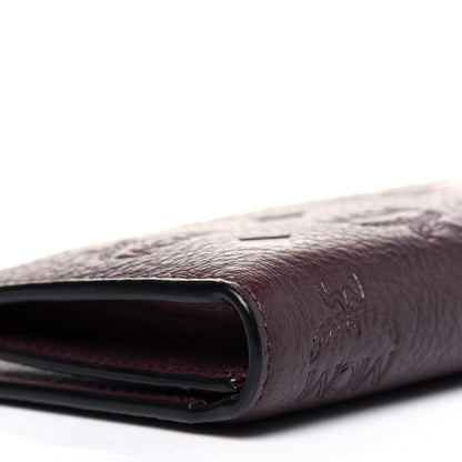 MCM Calfskin Signature Monogram Klara Two Fold Wallet Rustic Brown 11 of 13