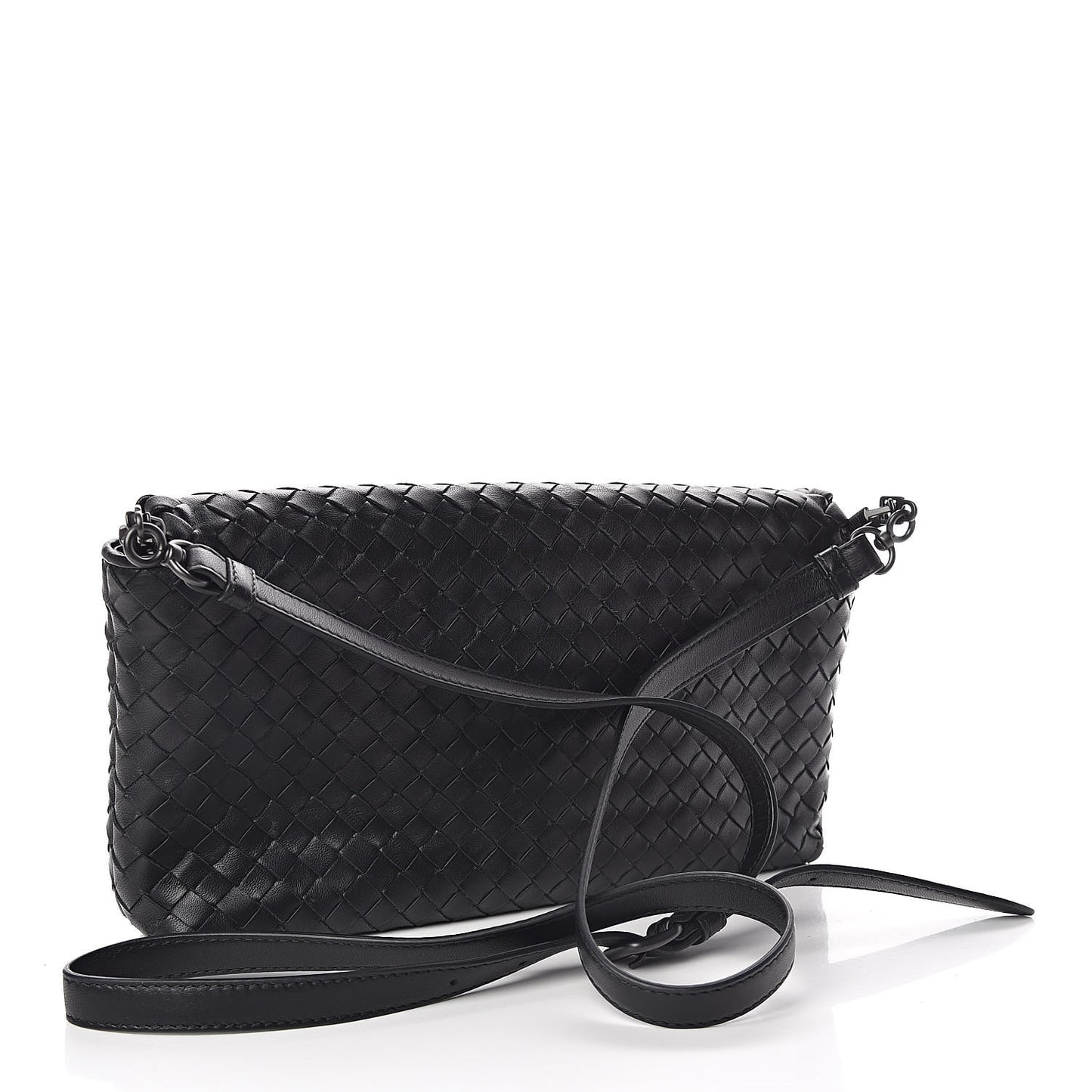 Nappa Intrecciato Dahlia Clutch Crossbody Black