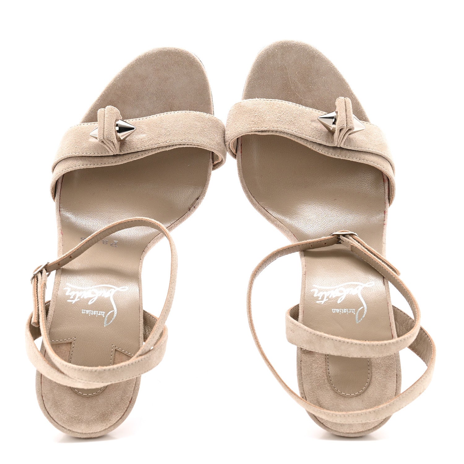 Christian Louboutin Veau Velours Umberta 100 Sandals 37 Grey 2 of 12