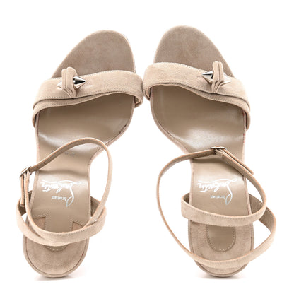 Christian Louboutin Veau Velours Umberta 100 Sandals 37 Grey 2 of 12