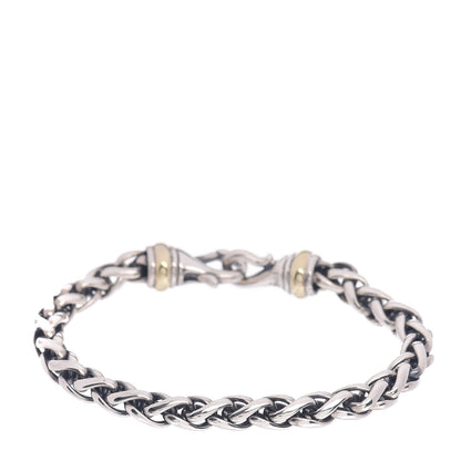 David Yurman Sterling Silver 14K Yellow Gold 6mm Wheat Chain Bracelet 1 of 4