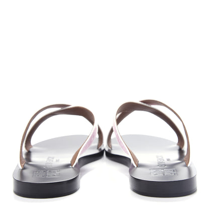 Givenchy Grosgrain Cross Logo Ankle Strap Sandals 37.5 Pink White 7 of 11