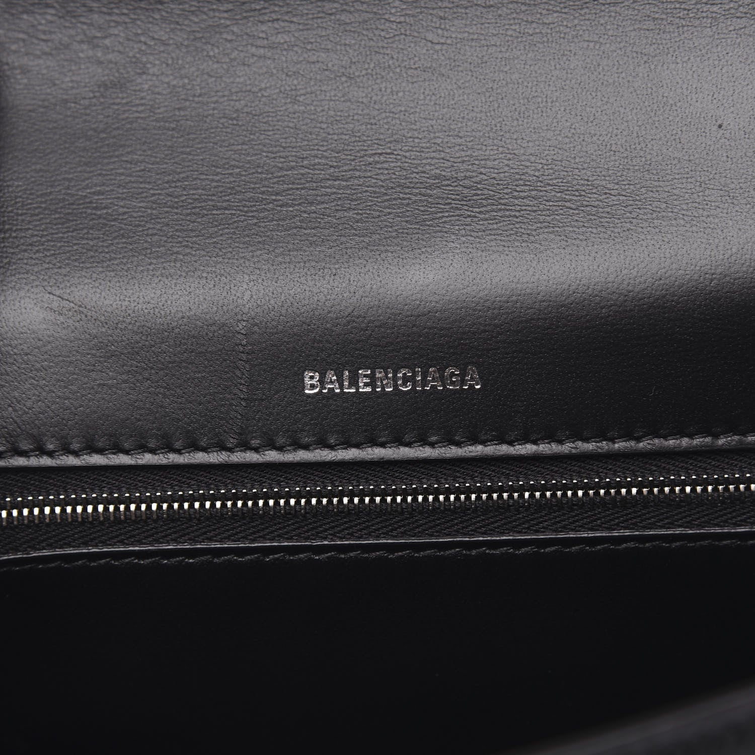 Balenciaga Grained Calfskin Medium Hourglass Top Handle Bag Black 6 of 9