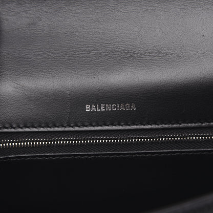 Balenciaga Grained Calfskin Medium Hourglass Top Handle Bag Black 6 of 9