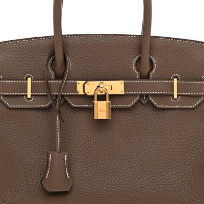 Hermes Taurillon Clemence Birkin 30 Etoupe 8 of 12