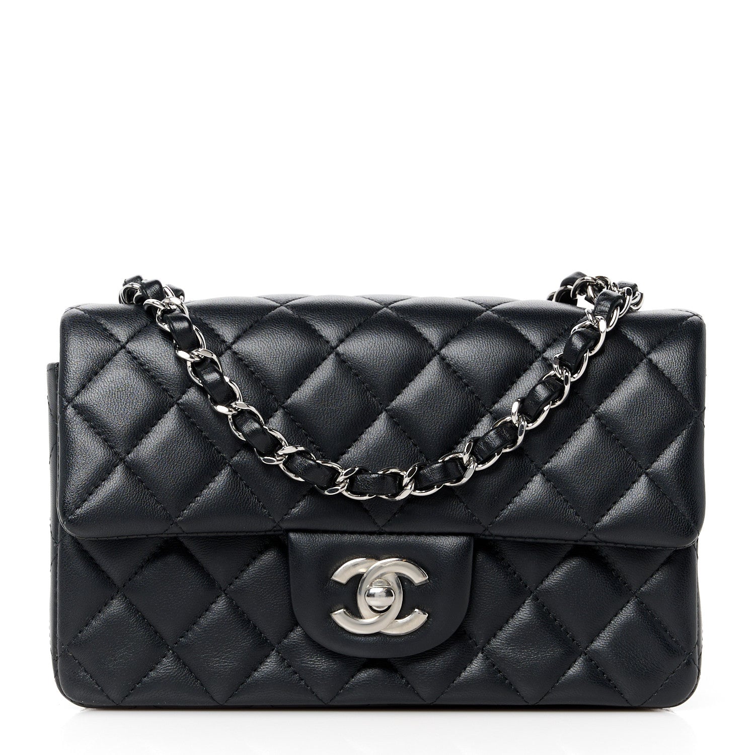 Chanel Lambskin Quilted Mini Rectangular Flap Black 1 of 12