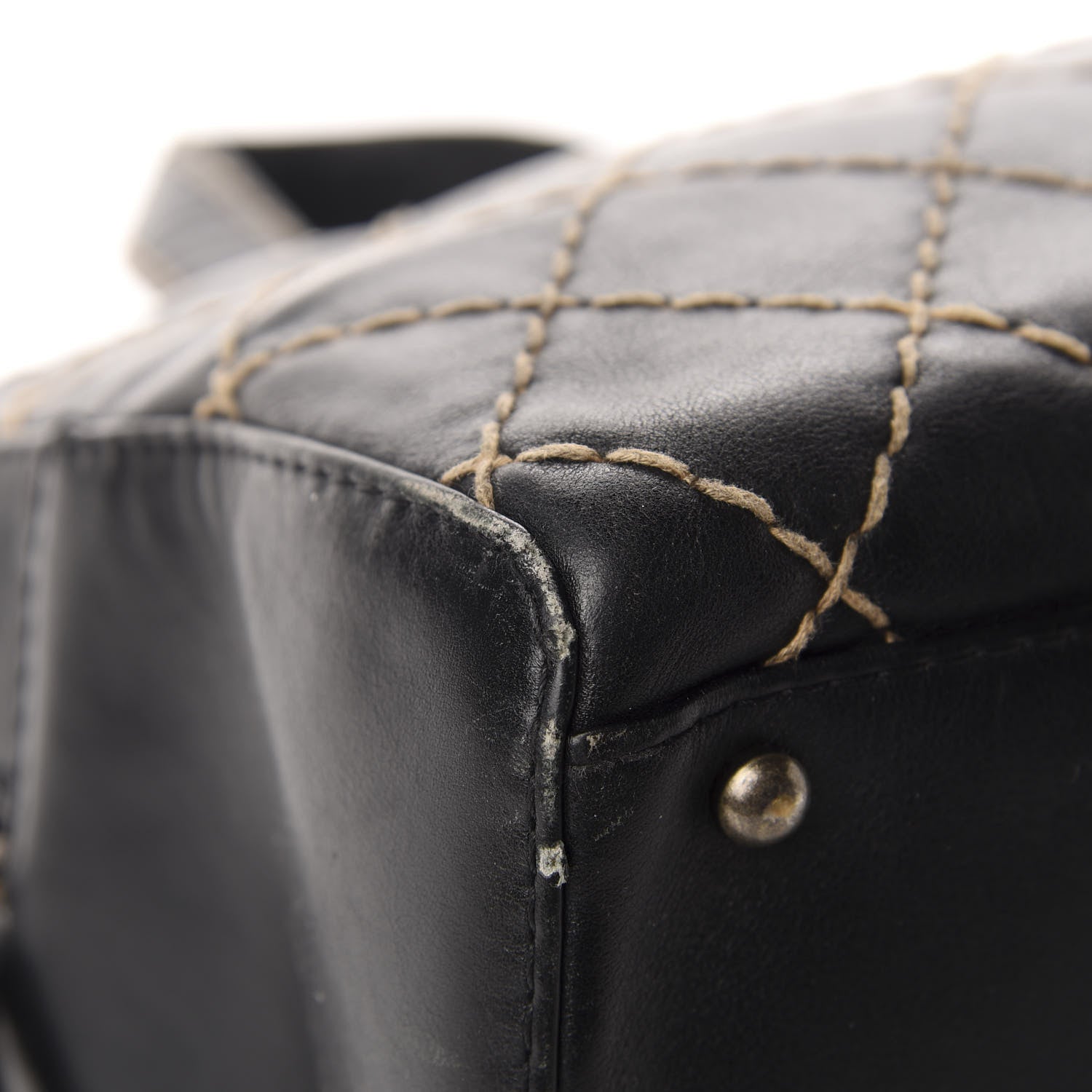 Chanel Calfskin Wild Stitch Top Handle Bag Black 10 of 14