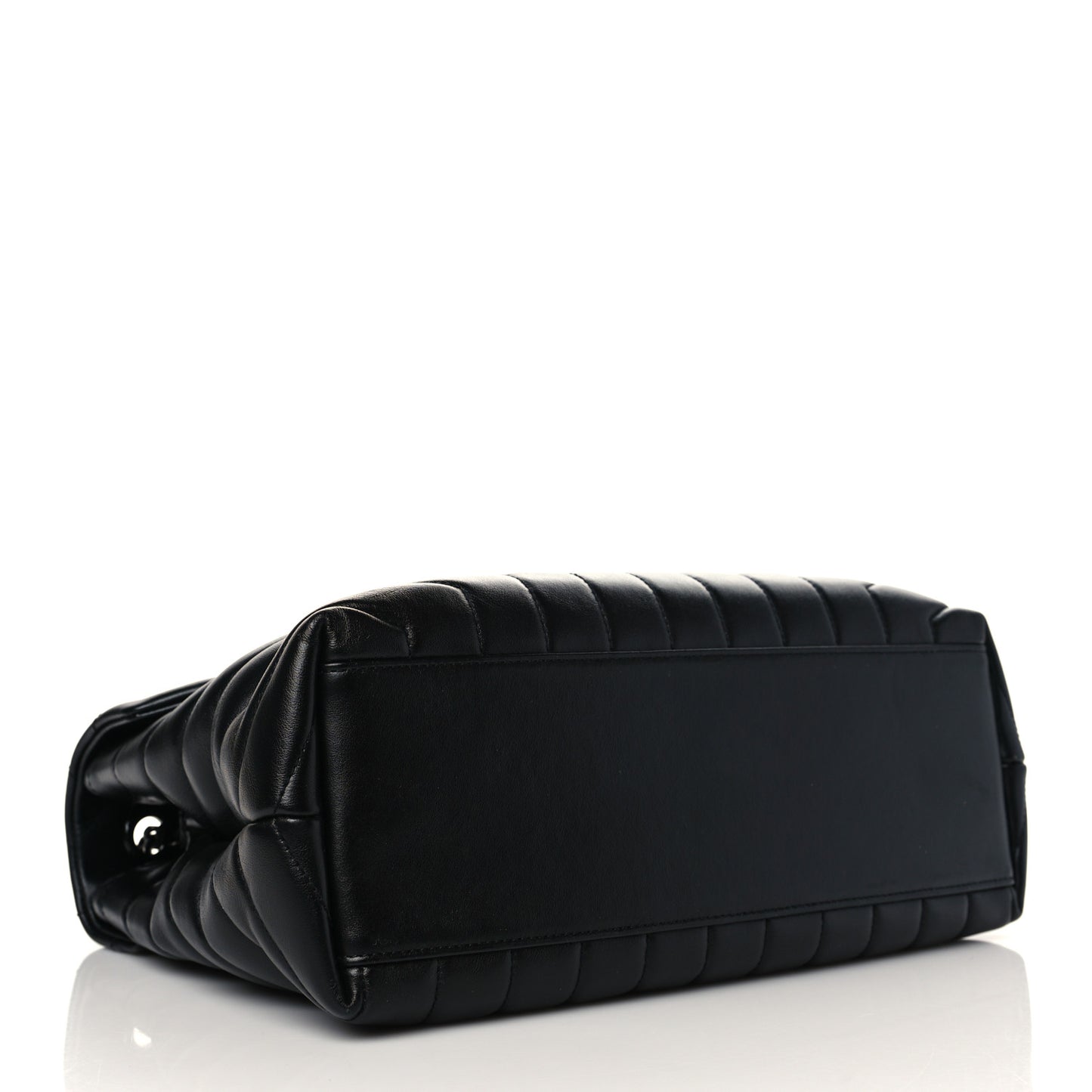 Calfskin Y Quilted Monogram Medium Loulou Chain Satchel Black
