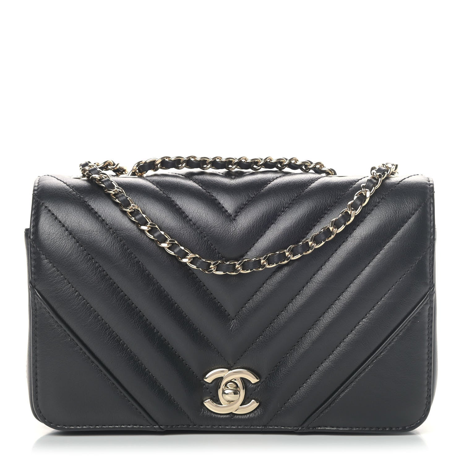 Chanel Calfskin Chevron Quilted Mini Statement Flap Black 1 of 4