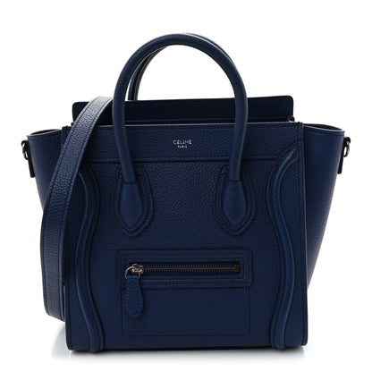 Celine Drummed Calfskin Nano Luggage Indigo 1 of 11