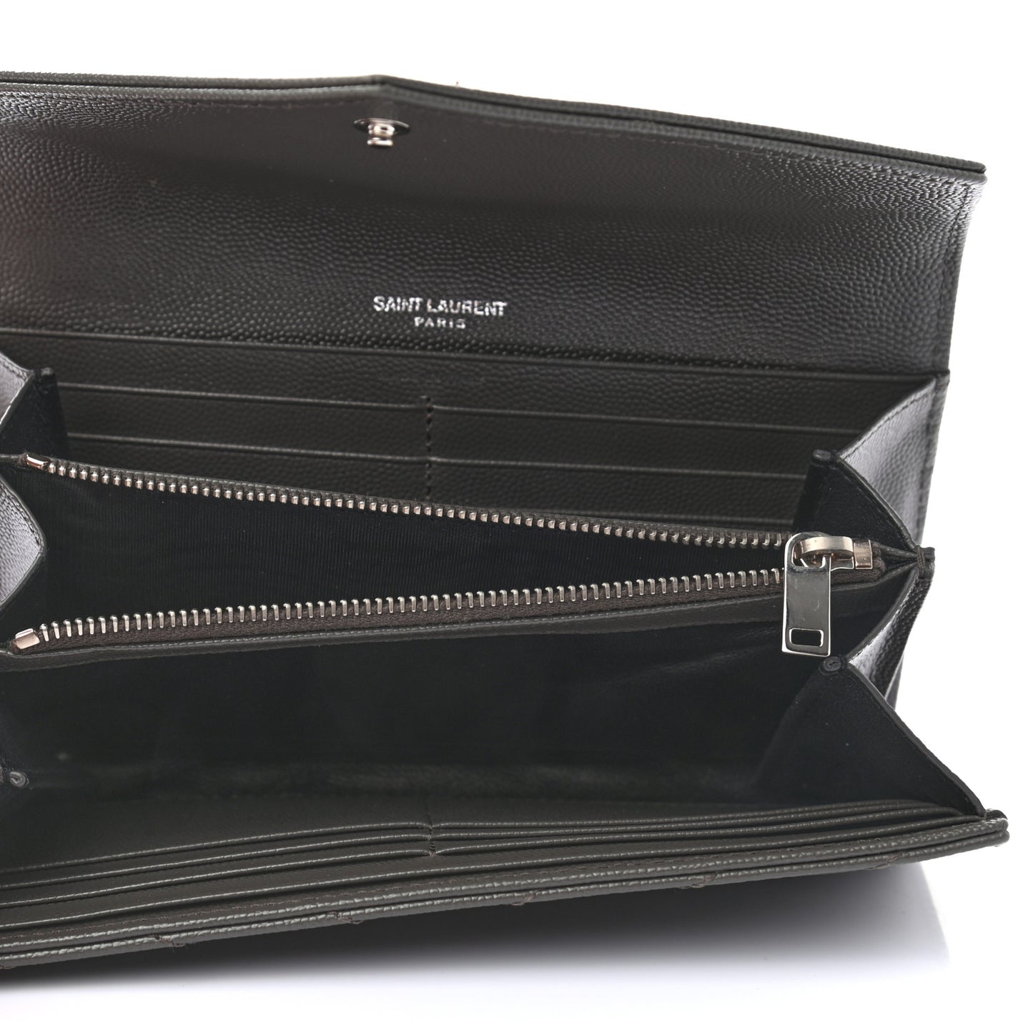 Grain De Poudre Matelasse Chevron Monogram Flap Wallet Pebble