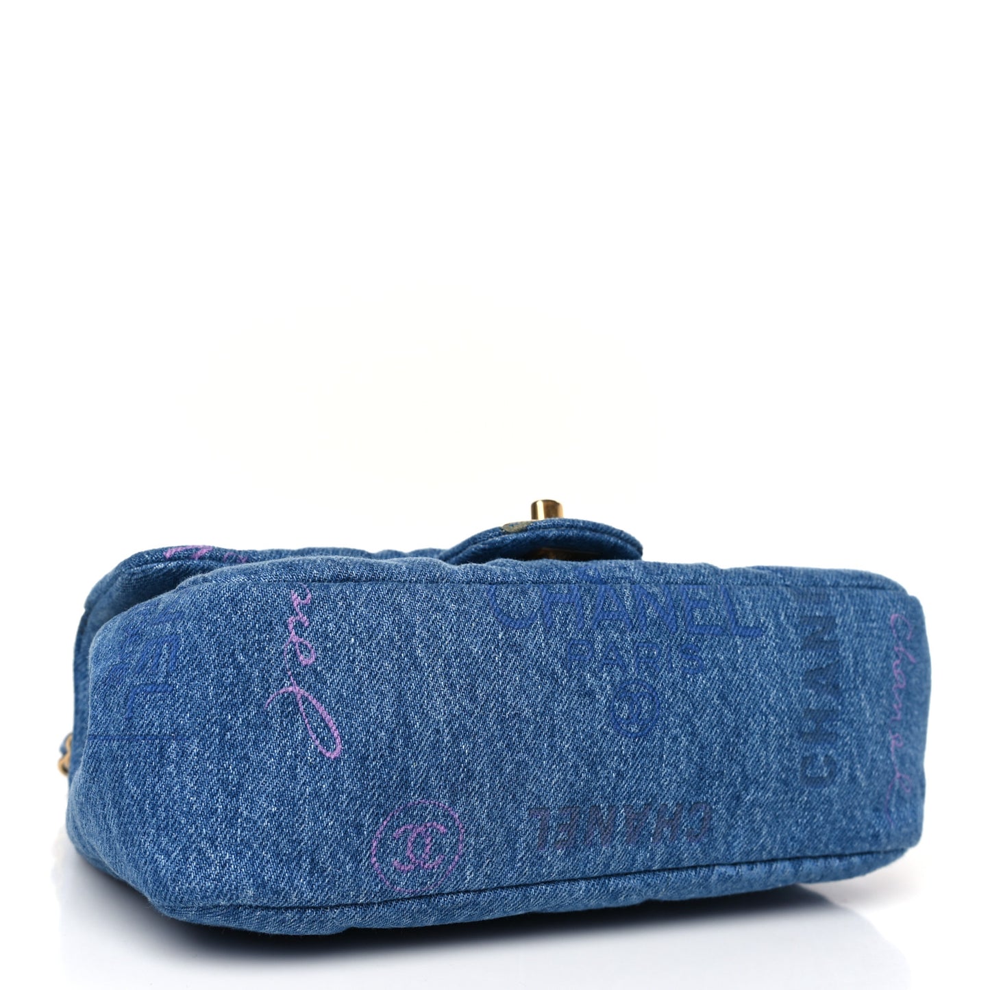 Denim Quilted Mini Denim Mood Rectangular Flap Blue Multicolor