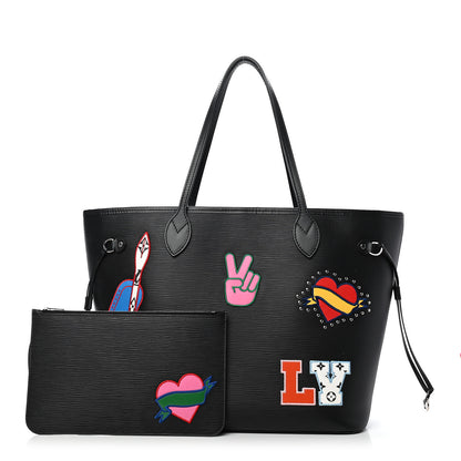 Louis Vuitton Epi Stickers Neverfull MM Black 1 of 10