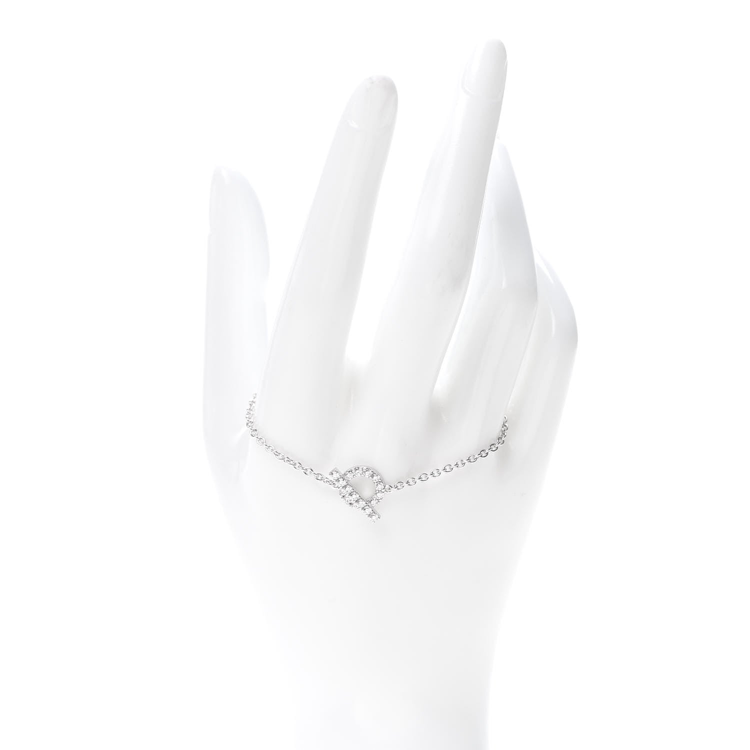 Hermes 18K White Gold Diamond Finesse Bracelet XS 2 of 5