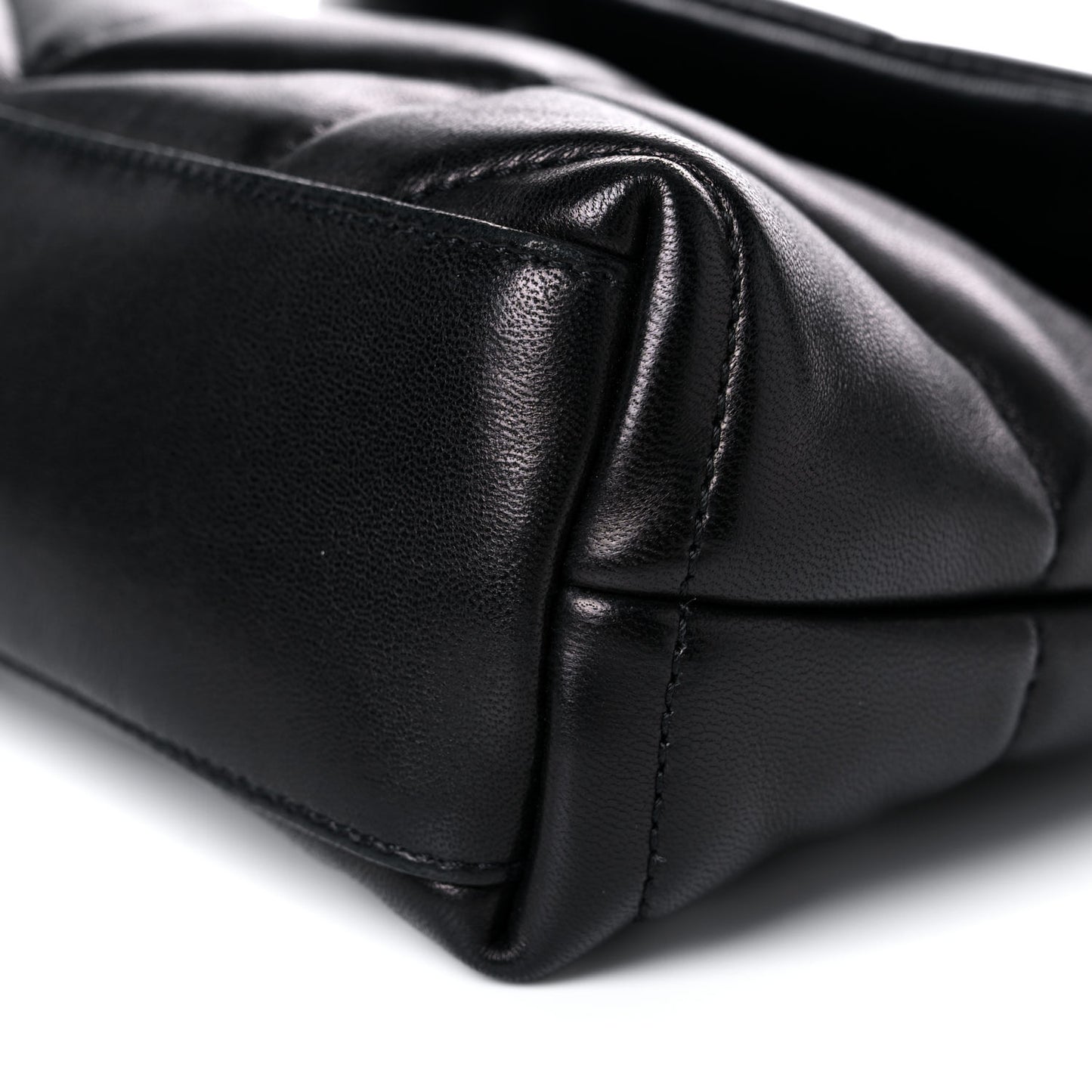 Lambskin Quilted Toy Loulou Puffer Monogram Chain Satchel Black