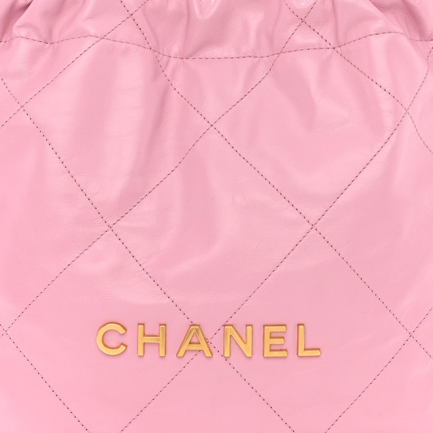 Shiny Calfskin Quilted Small Chanel 22 Dark Pink