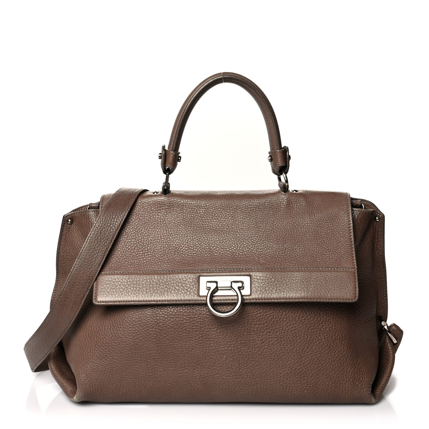 Calfskin Large Sofia Shoulder Bag Brown