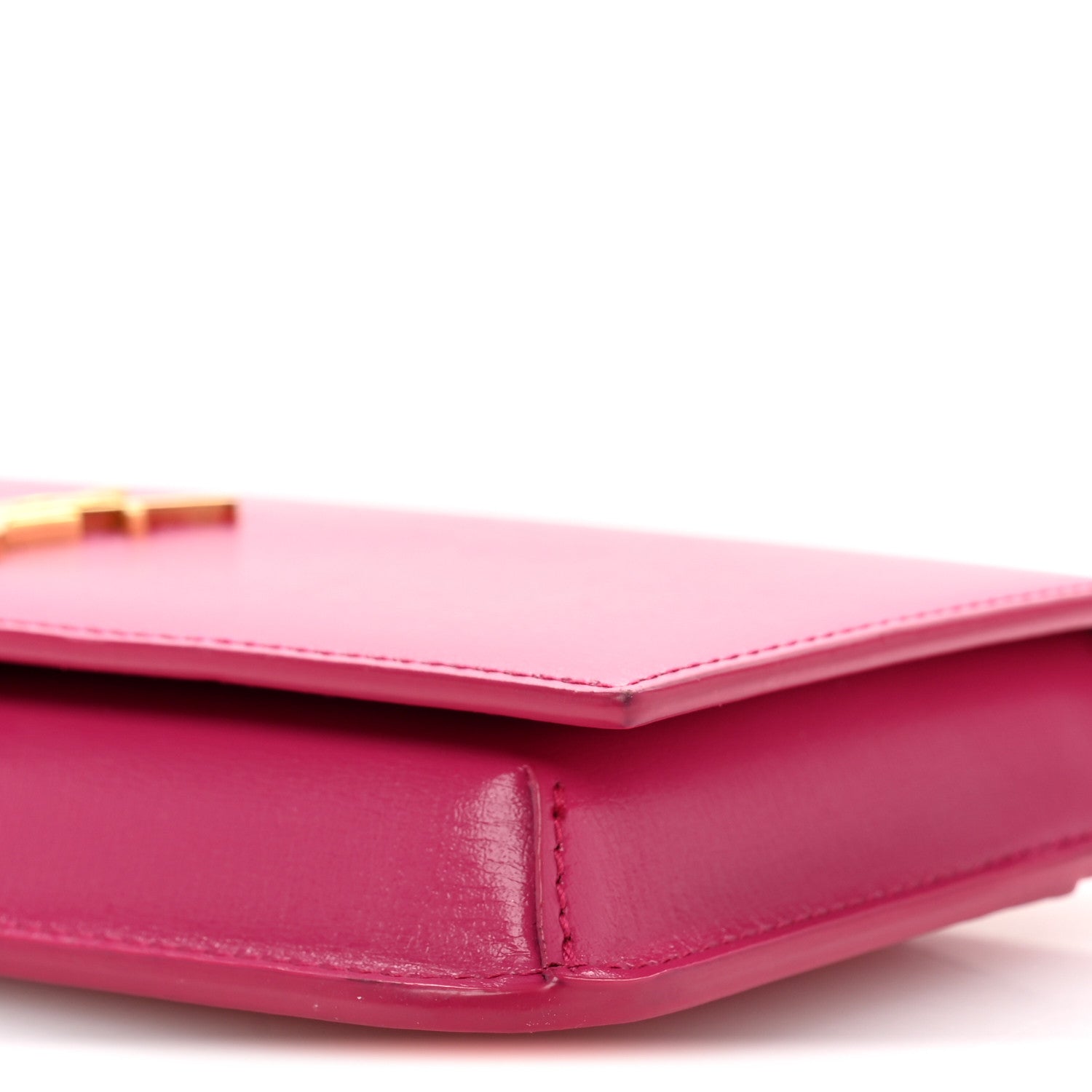Saint Laurent Smooth Calfskin Monogram Phone Holder Crossbody Fuchsia Couture 10 of 15