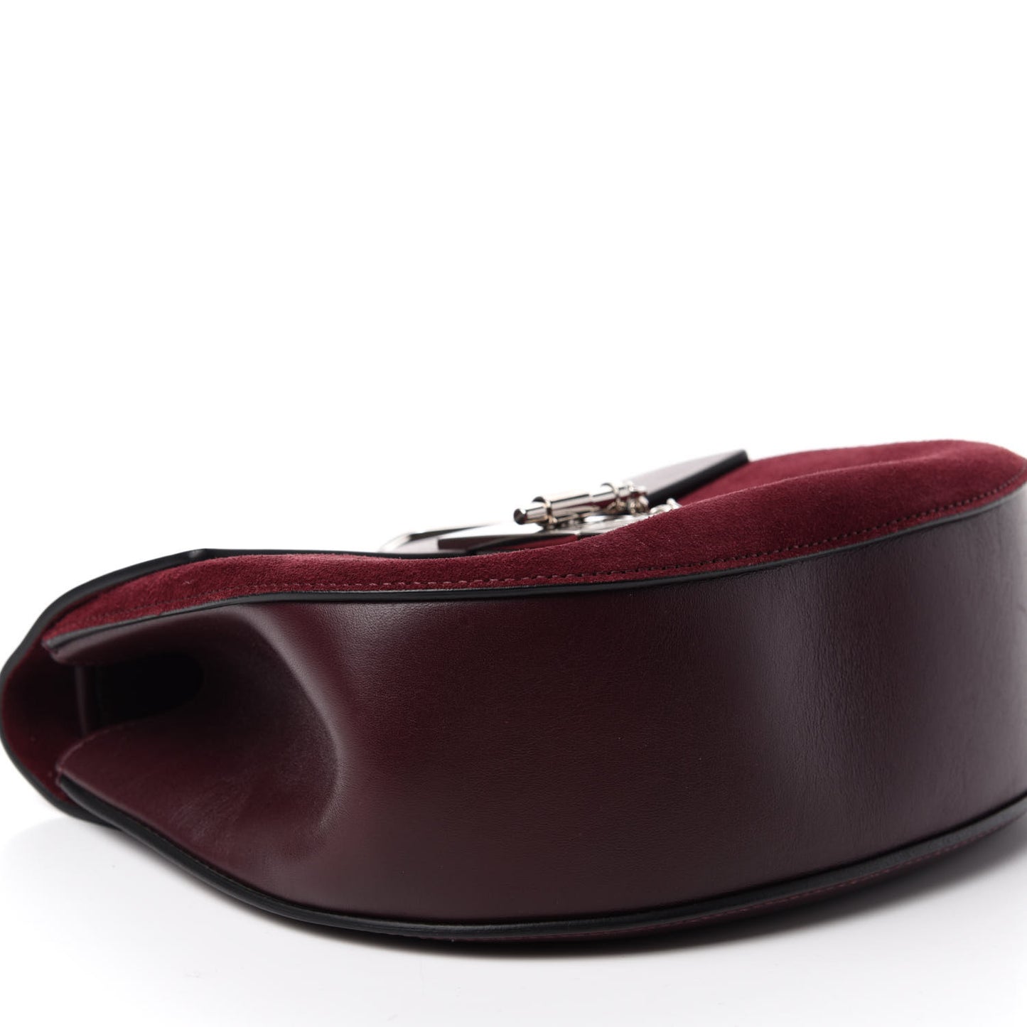 Suede Smooth Calfskin Drew Shoulder Bag Dark Purple