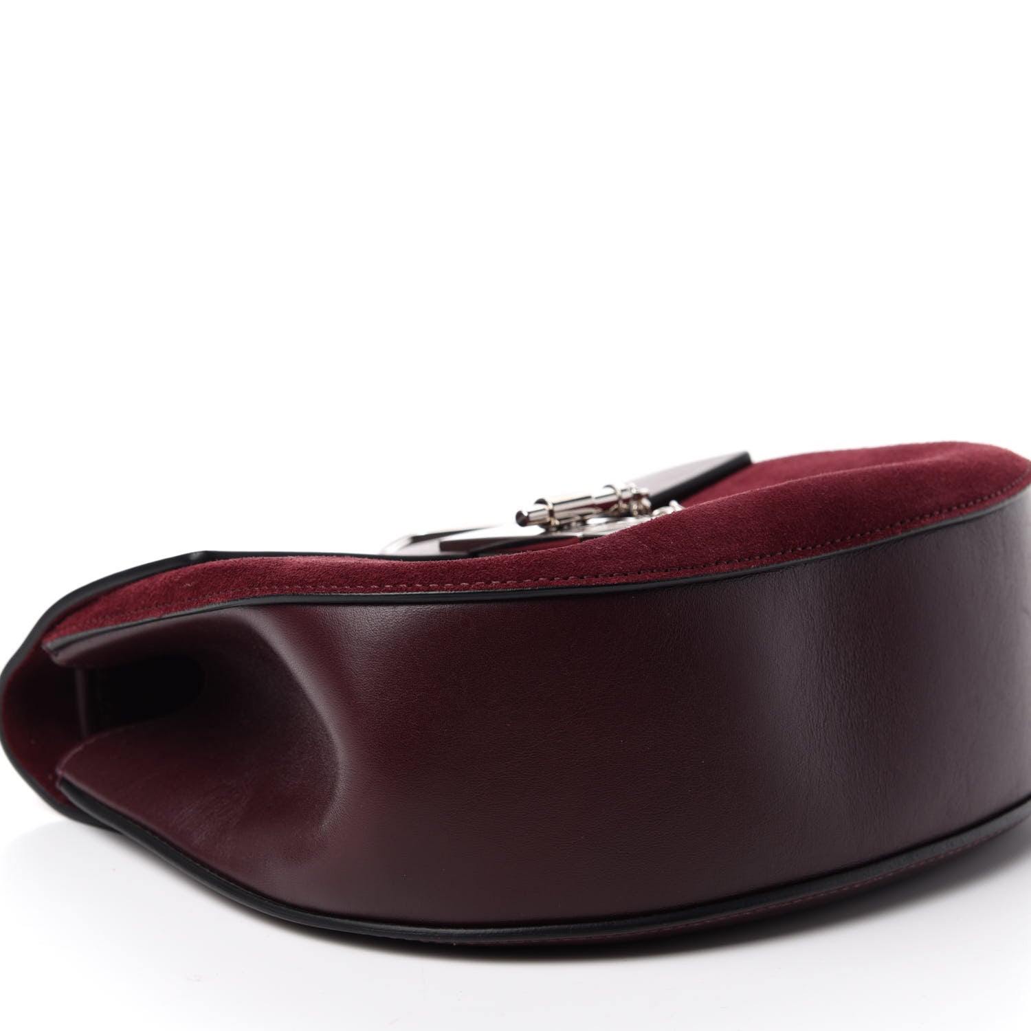 Chloe Suede Smooth Calfskin Drew Shoulder Bag Dark Purple 6 of 9