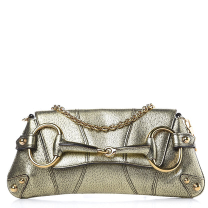 Gucci Calfskin Small Horsebit Chain Clutch Gold 1 of 10