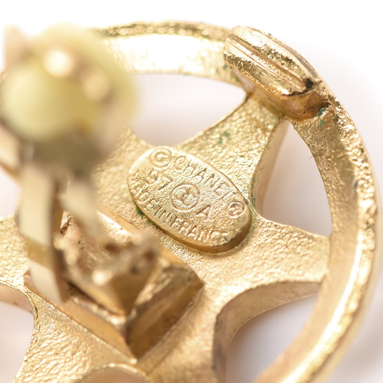 Chanel Round Star CC Clip On Earrings Gold 4 of 4