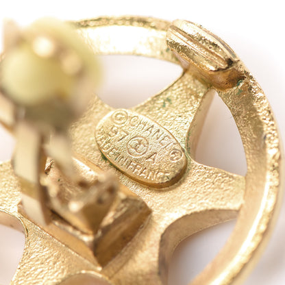 Chanel Round Star CC Clip On Earrings Gold 4 of 4