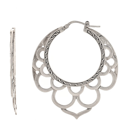 John Hardy Sterling Silver Large Naga Lace Hoop Earrings 1 of 4